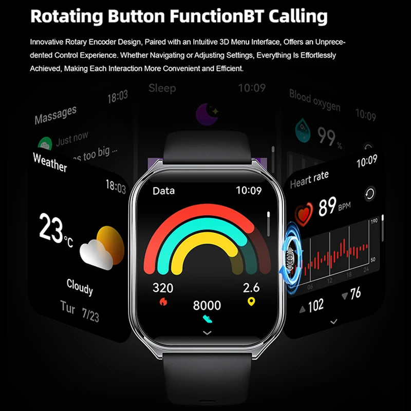 Ultra-Thin AMOLED Smart Watch – Bluetooth Calls & Fitness