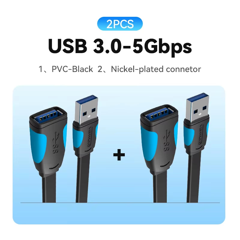 USB 3.0 Extension Cable USB 3.0 2.0 Cable Extender Data Cord for PC Smart TV Xbox One SSD Fast Speed USB Cable Extension