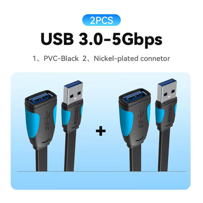 USB 3.0 Extension Cable USB 3.0 2.0 Cable Extender Data Cord for PC Smart TV Xbox One SSD Fast Speed USB Cable Extension