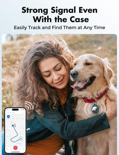 Airtag Holder for Apple - 4 Pack Air Tag Case with Keychain | Secure Tight Fit, Easy to Install, Shockproof Waterproof TPU, Perfect for Kids Pets Luggage Backpacks and Keys