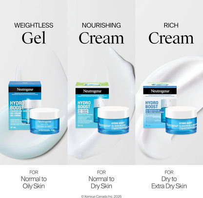 Hydro Boost Gel Cream Face Moisturizer, 47Ml | Lightweight Moisturizer with Hyaluronic Acid, Instant Absorption, Oil-Free, Non-Comedogenic, for Normal to Dry Skin