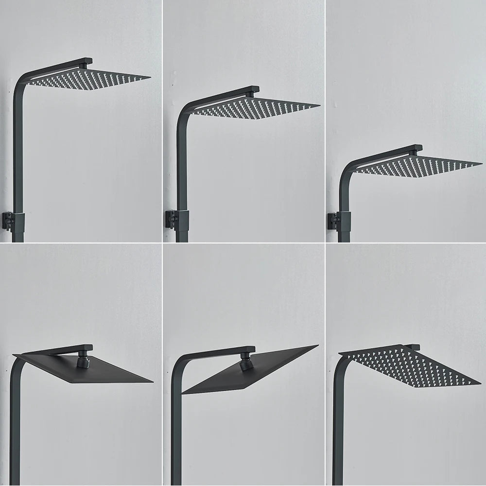 Brushed Golden Bathroom Faucet Matte Black Shower Faucet Wall Mounted Bathtub Shower Mixer Tap Shower Faucet Shower Set Mixer