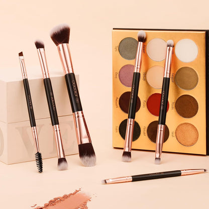 Makeup Brushes 6Pieces Double Sided Makeup Brushes Set | Professional Foundation Eyeshadow Travel Make up Brushes Kits