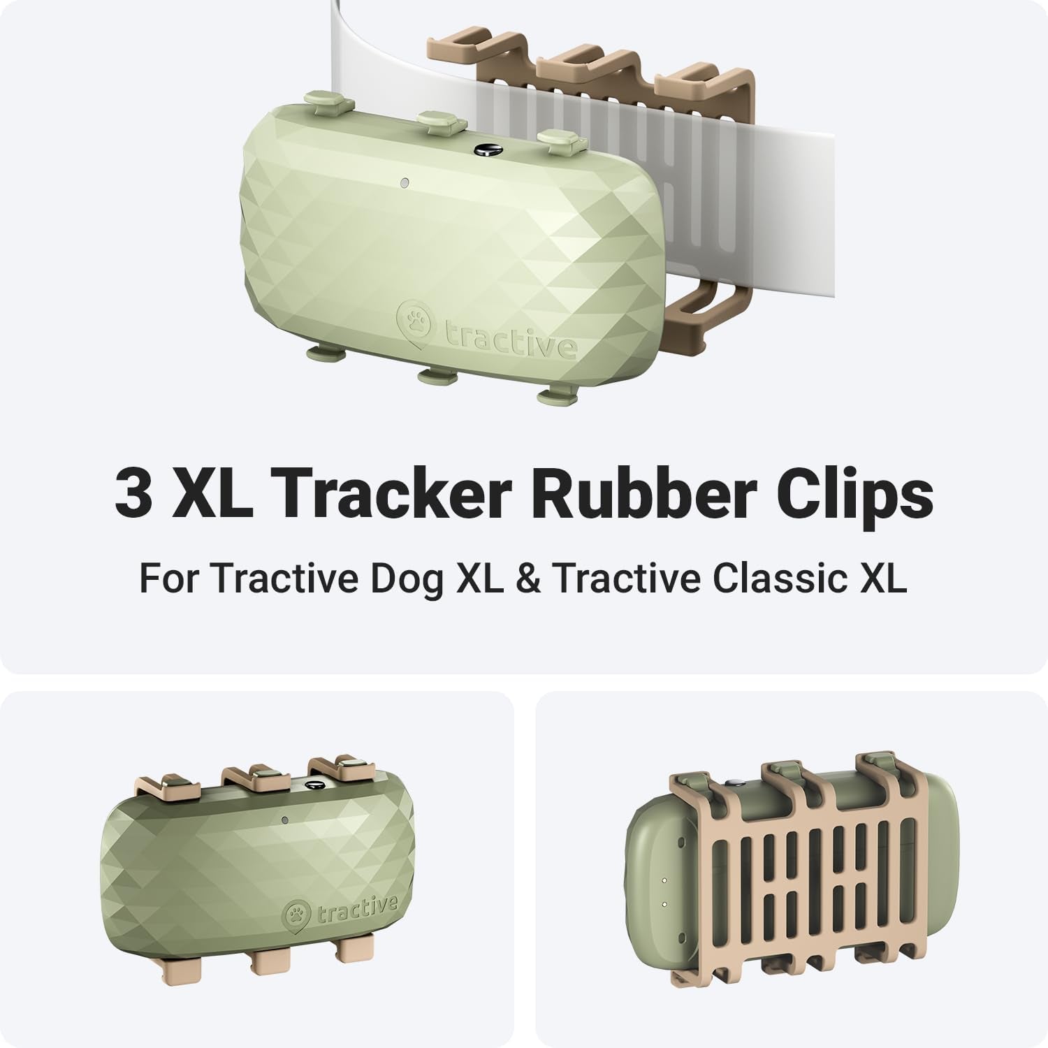 GPS Dog XL Tracker Rubber Attachment Clips (Pack of 3)