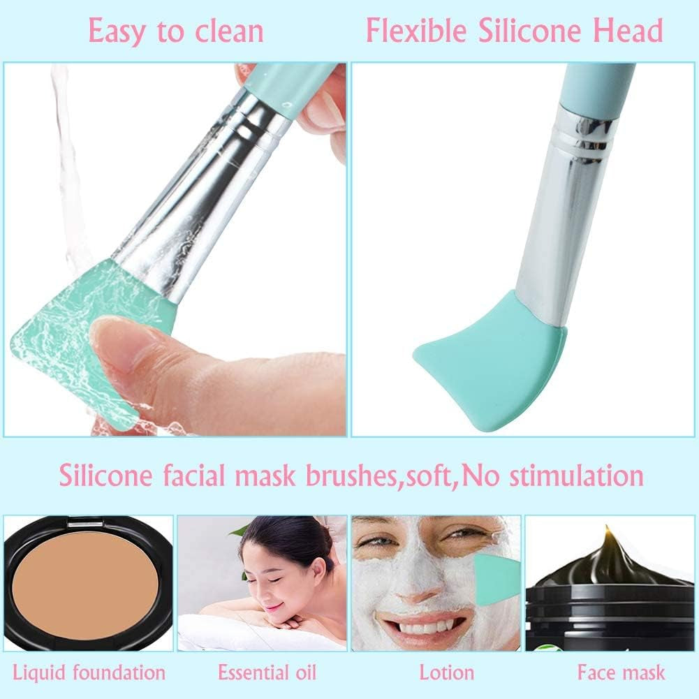 Makeup Brushes  16Pcs Professional Makeup Brush with Makeup Sponge Set Premium Synthetic Foundation Kabuki Eyebrow Concealers Blending Eye Shadow Brushes Make up Tool Kit (Blue)