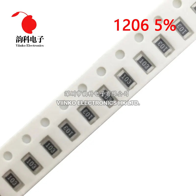 100Pcs 1206 5% SMD Resistor 0R ~ 10M 1/4W 0 1 10 100 150 220 330 Ohm 1K 2.2K 4.7K 10K 100K 1R 10R 100R 150R 220R 330R 470R 1M