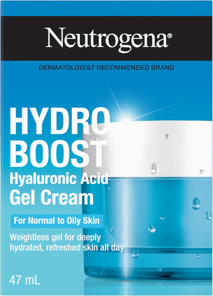 Hydro Boost Gel Cream Face Moisturizer, 47Ml | Lightweight Moisturizer with Hyaluronic Acid, Instant Absorption, Oil-Free, Non-Comedogenic, for Normal to Dry Skin