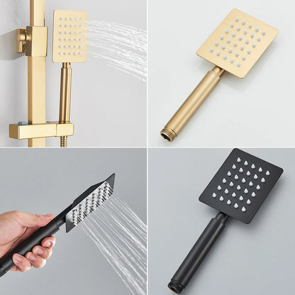 Brushed Golden Bathroom Faucet Matte Black Shower Faucet Wall Mounted Bathtub Shower Mixer Tap Shower Faucet Shower Set Mixer