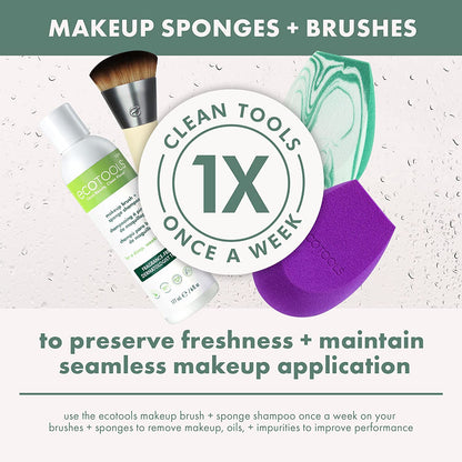 Luxe Natural Elegance Face Makeup & Foundation Brush Set | Full-Face Look with a Makeup Brush Set, Powder Brush and Blending Brush with Recycled Materials