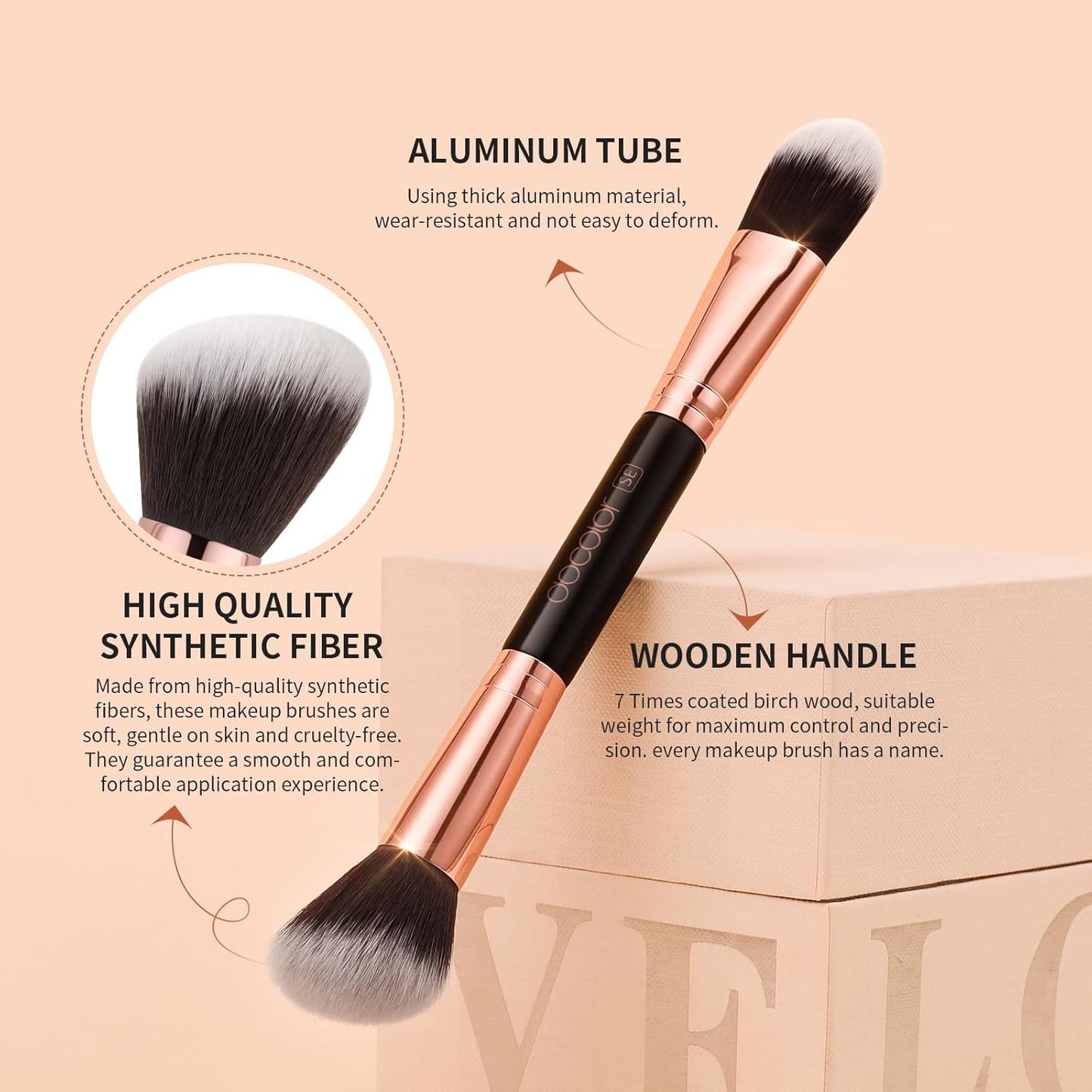 Makeup Brushes 6Pieces Double Sided Makeup Brushes Set | Professional Foundation Eyeshadow Travel Make up Brushes Kits