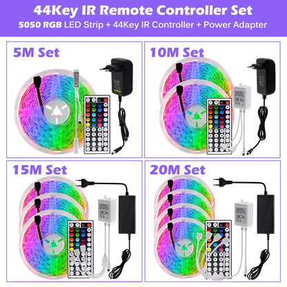 RGB LED Strip Light 5050 2835 Flexible LED Light Strip 10M 15M 20M 12V RGB LED Tape Set with Wifi / Bluetooth Music Controller