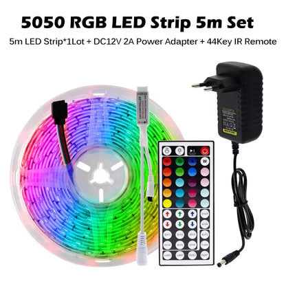RGB LED Strip Light 5050 2835 Flexible LED Light Strip 10M 15M 20M 12V RGB LED Tape Set with Wifi / Bluetooth Music Controller