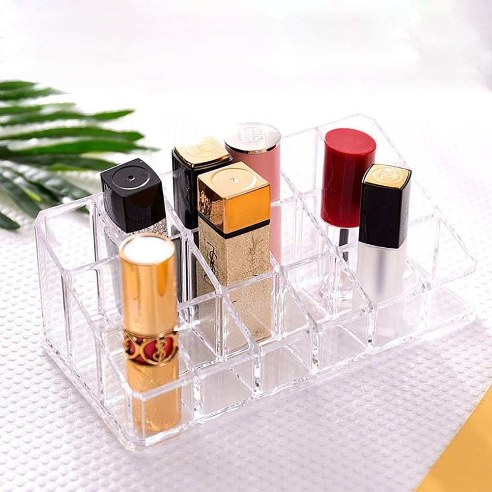 Lipstick Holder Lipgloss Organizer 18 Slot Makeup Cosmetics Storage Display