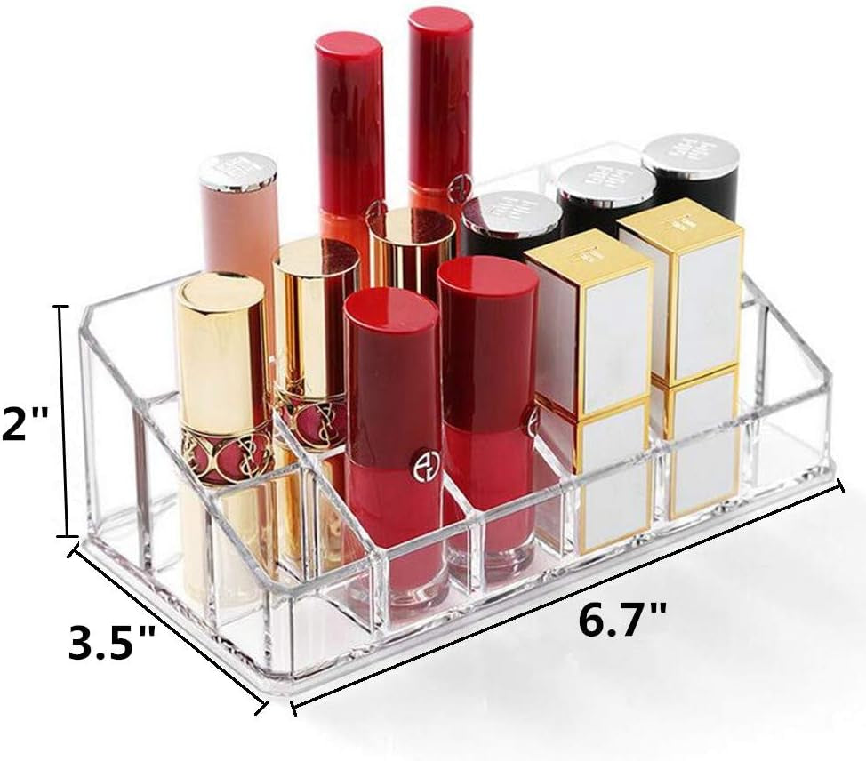 Lipstick Holder Lipgloss Organizer 18 Slot Makeup Cosmetics Storage Display