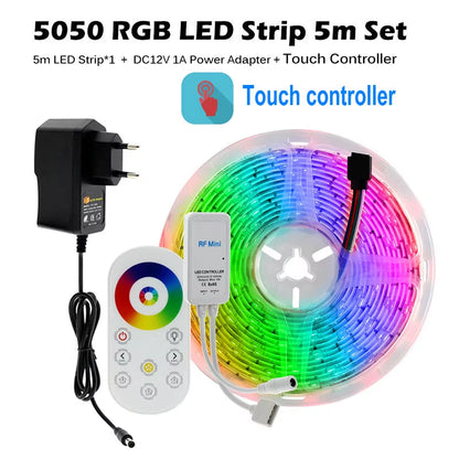RGB LED Strip Light 5050 2835 Flexible LED Light Strip 10M 15M 20M 12V RGB LED Tape Set with Wifi / Bluetooth Music Controller