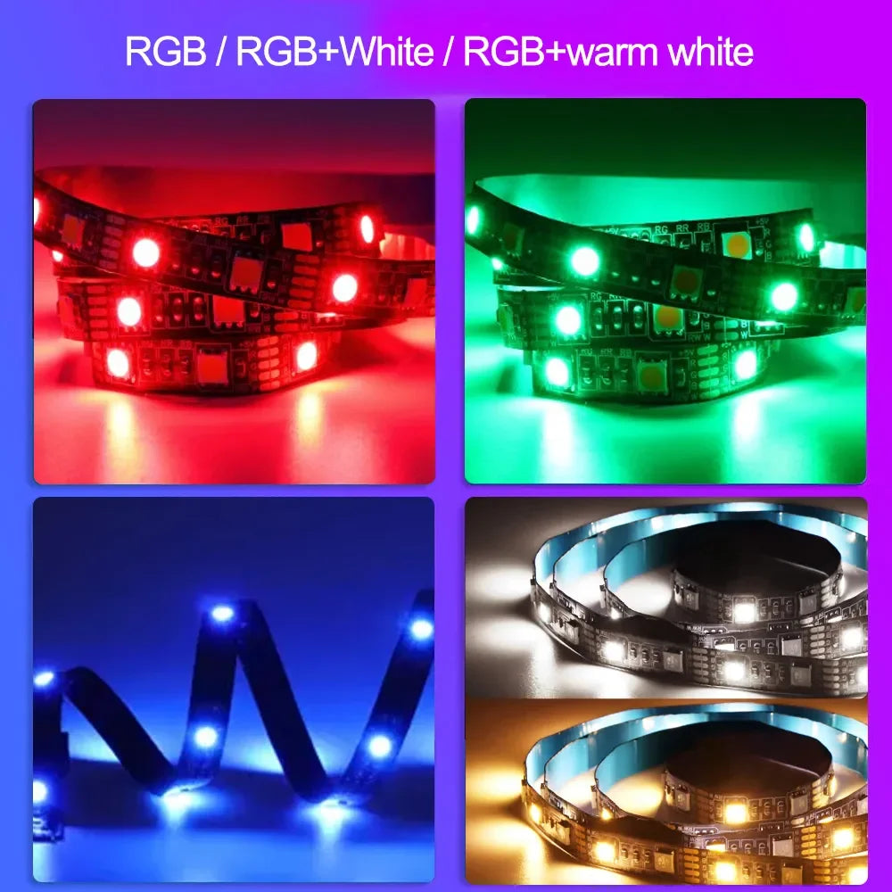 USB TV Led Strip Light RGB Tape Tuya Smart Wifi Flexible Light Lamp Screen TV Backlight Support Alexa Google 50CM 1M 2M 3M 4M 5M