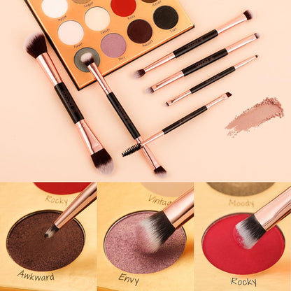Makeup Brushes 6Pieces Double Sided Makeup Brushes Set | Professional Foundation Eyeshadow Travel Make up Brushes Kits