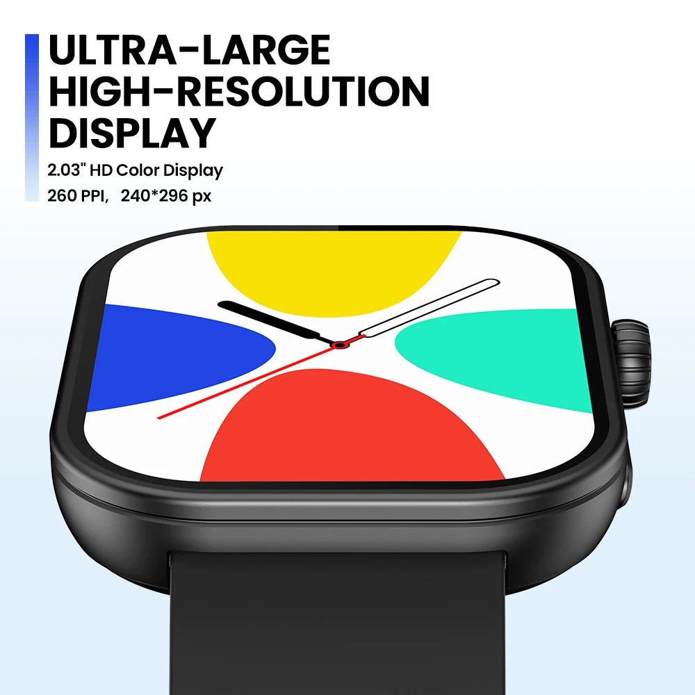 Bluetooth Calling Smartwatch 2.03" HD Screen Health Tracker