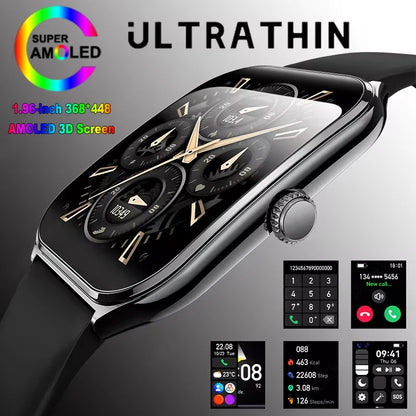 Ultra-Thin AMOLED Smart Watch – Bluetooth Calls & Fitness