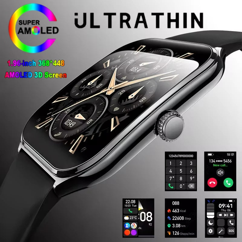 Ultra-Thin AMOLED Smart Watch – Bluetooth Calls & Fitness