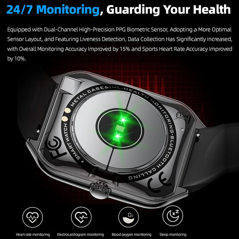 Ultra-Thin AMOLED Smart Watch – Bluetooth Calls & Fitness