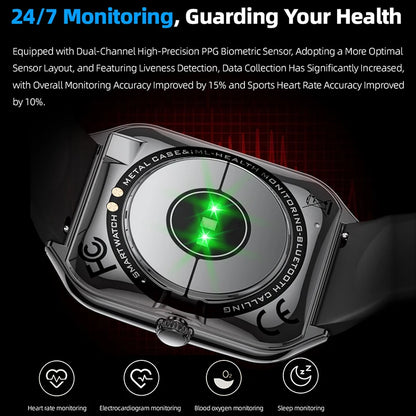 Ultra-Thin AMOLED Smart Watch – Bluetooth Calls & Fitness