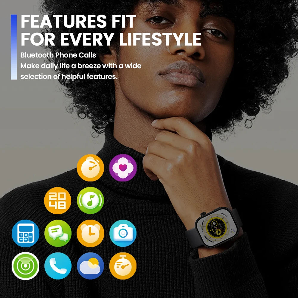 Bluetooth Calling Smartwatch 2.03" HD Screen Health Tracker
