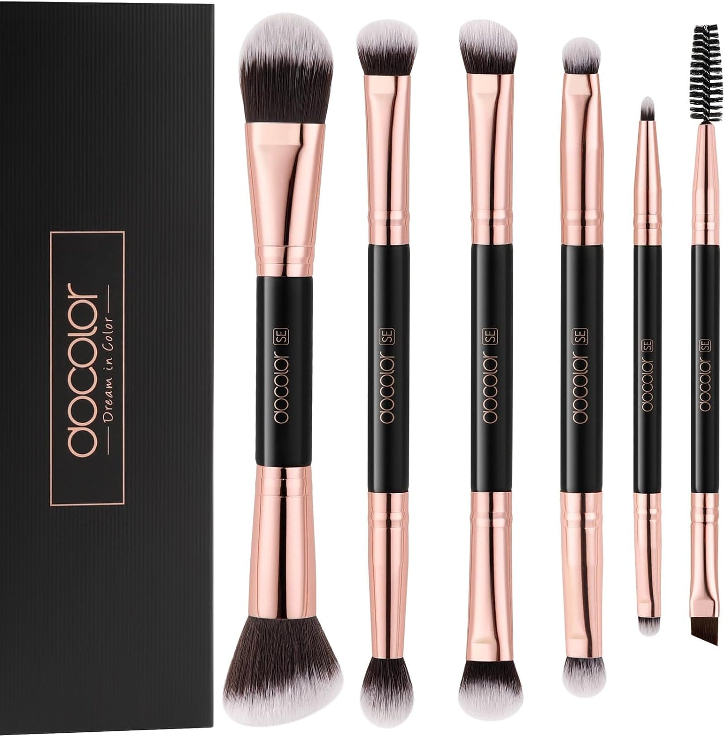 Makeup Brushes 6Pieces Double Sided Makeup Brushes Set | Professional Foundation Eyeshadow Travel Make up Brushes Kits