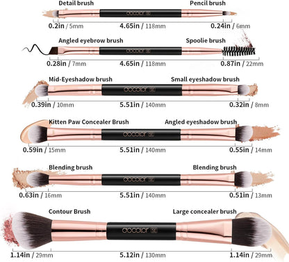 Makeup Brushes 6Pieces Double Sided Makeup Brushes Set | Professional Foundation Eyeshadow Travel Make up Brushes Kits