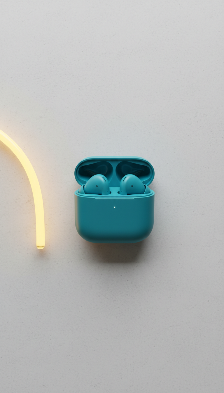 Wireless Earbuds in Vivid Aqua