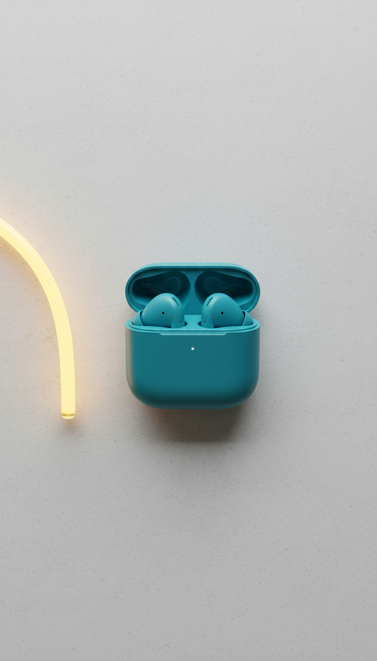 Wireless Earbuds in Vivid Aqua
