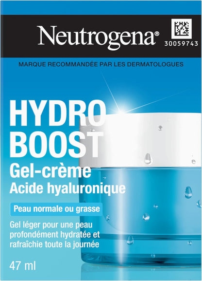 Hydro Boost Gel Cream Face Moisturizer, 47Ml | Lightweight Moisturizer with Hyaluronic Acid, Instant Absorption, Oil-Free, Non-Comedogenic, for Normal to Dry Skin