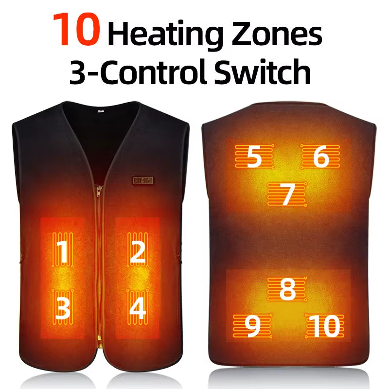 Usb Heated Vest Men Women Rechargeable Warming Self Heating Vest Fleece Electric Heated Jacket Clothing Thermal Waistcoat