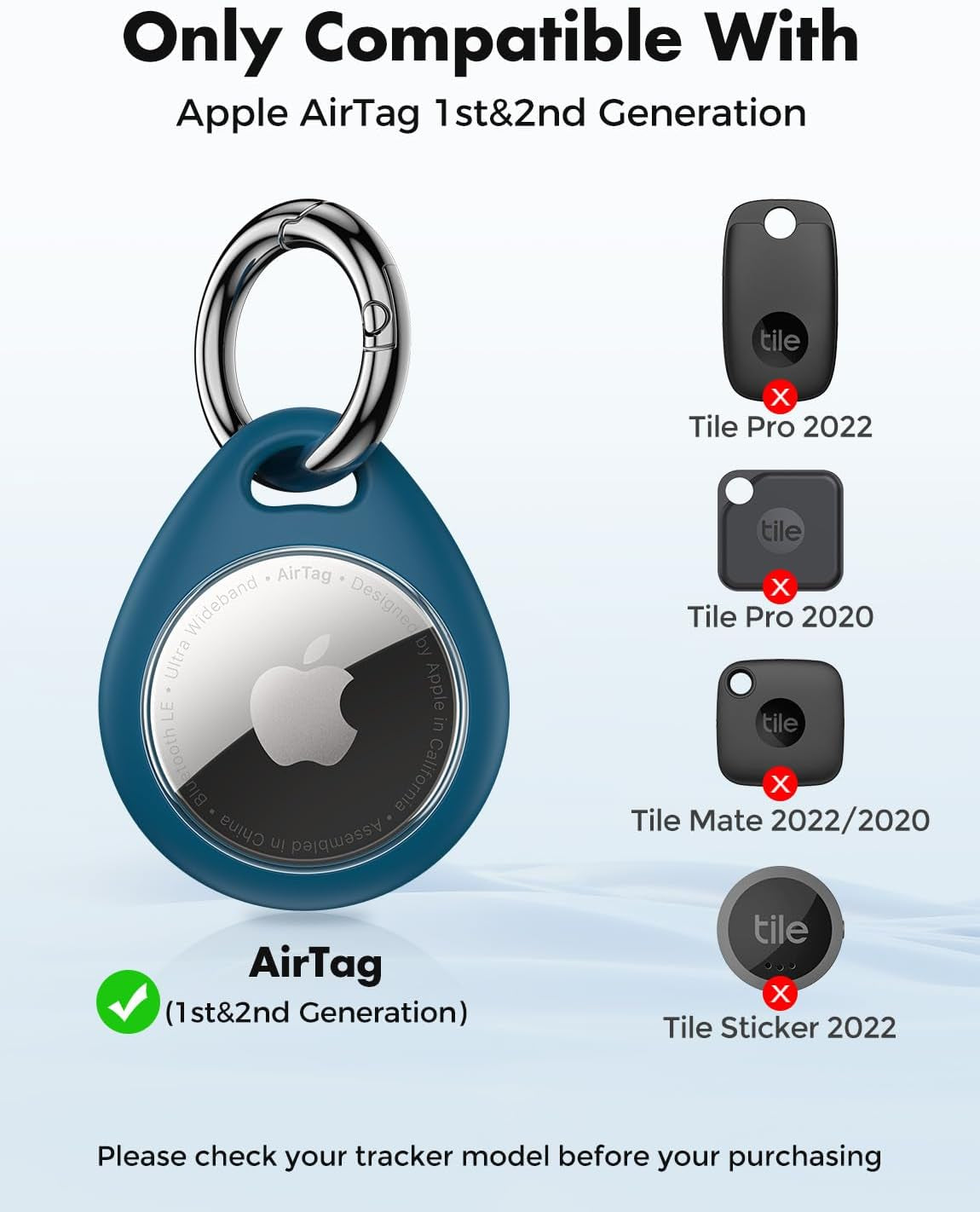 Airtag Holder for Apple - 4 Pack Air Tag Case with Keychain | Secure Tight Fit, Easy to Install, Shockproof Waterproof TPU, Perfect for Kids Pets Luggage Backpacks and Keys