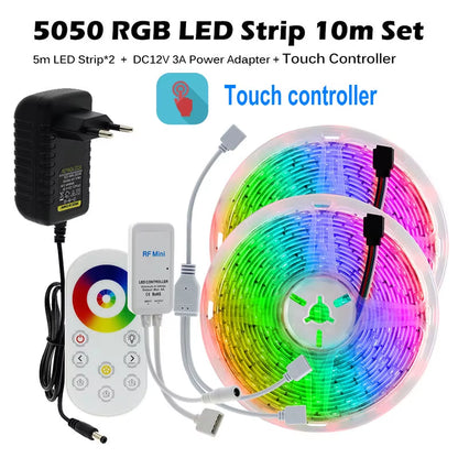RGB LED Strip Light 5050 2835 Flexible LED Light Strip 10M 15M 20M 12V RGB LED Tape Set with Wifi / Bluetooth Music Controller