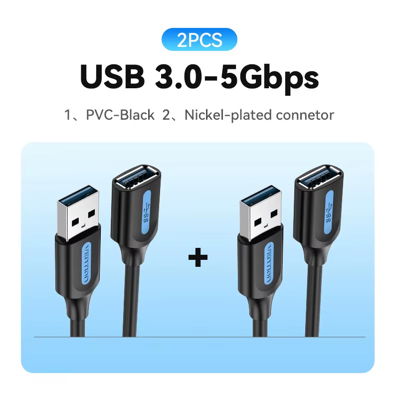 USB 3.0 Extension Cable USB 3.0 2.0 Cable Extender Data Cord for PC Smart TV Xbox One SSD Fast Speed USB Cable Extension