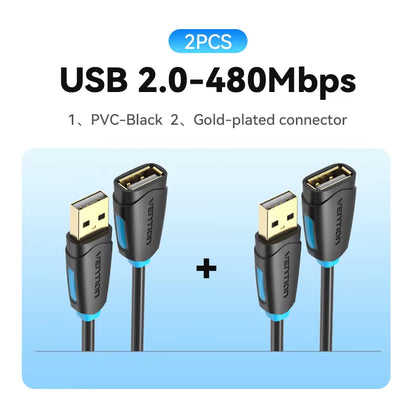 USB 3.0 Extension Cable USB 3.0 2.0 Cable Extender Data Cord for PC Smart TV Xbox One SSD Fast Speed USB Cable Extension